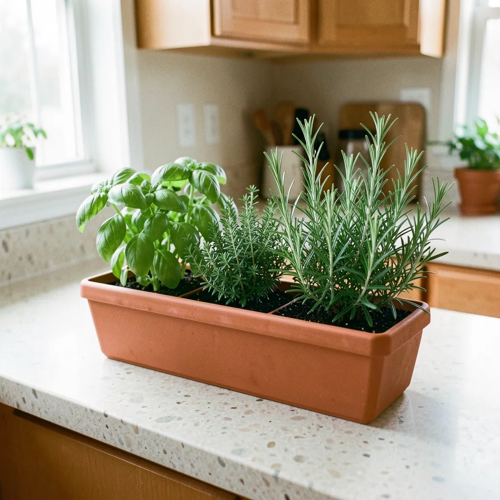 Wall-mounted herb garden